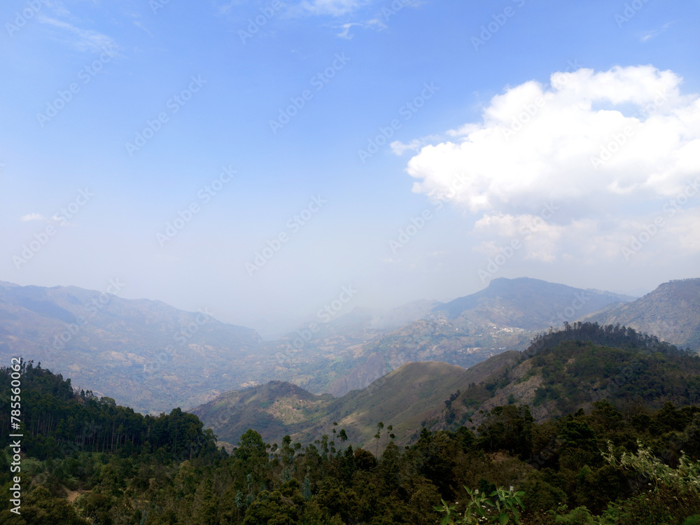 clouds over the mountains in Kodaikanal Hills