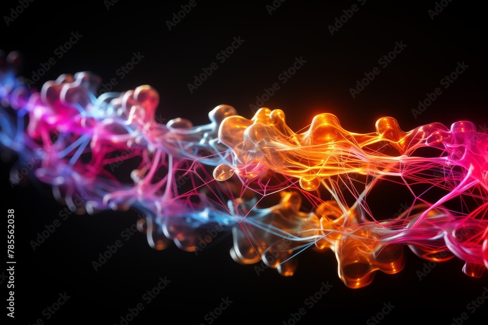 A futuristic model of the human brain connected to a digital network ...
