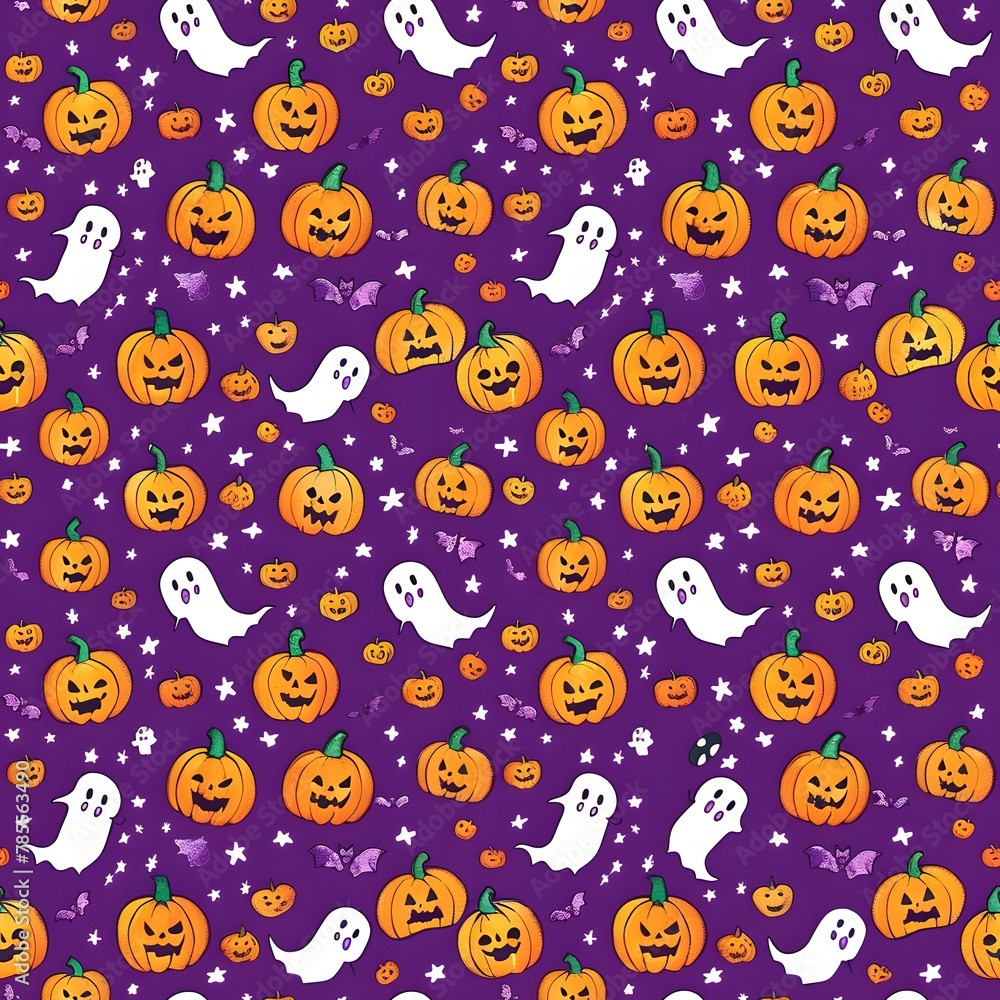 pattern of cute pumpkins and ghosts pattern of cute pumpkins and ghosts
