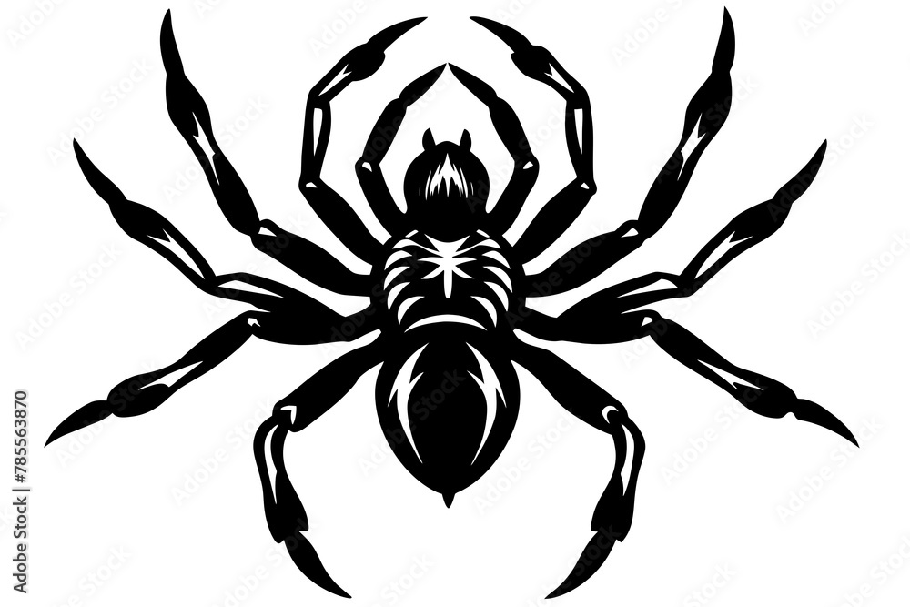 Obraz premium the spider silhouette vector illustration 