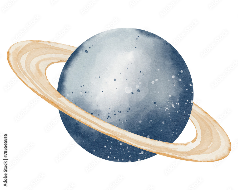 Planet with ring in a Space watercolor illustration. Drawing of Saturn in pastel colors for Baby shower greeting cards or childish birthday invitations. Sketch of galaxy on isolated background. Planet with ring in a Space watercolor illustration. Drawing of Saturn in pastel colors for Baby shower greeting cards or childish birthday invitations. Sketch of galaxy on isolated background.