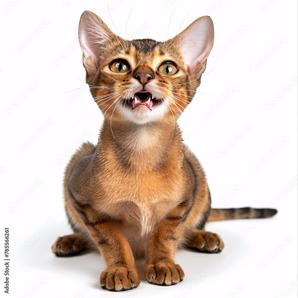 Abyssinian cat on isolated background