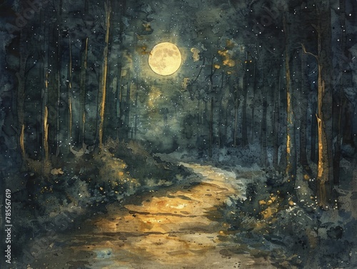 In the moonlit night, a luminous path winds through the shadows, symbolizing clarity in strategic business choices.
