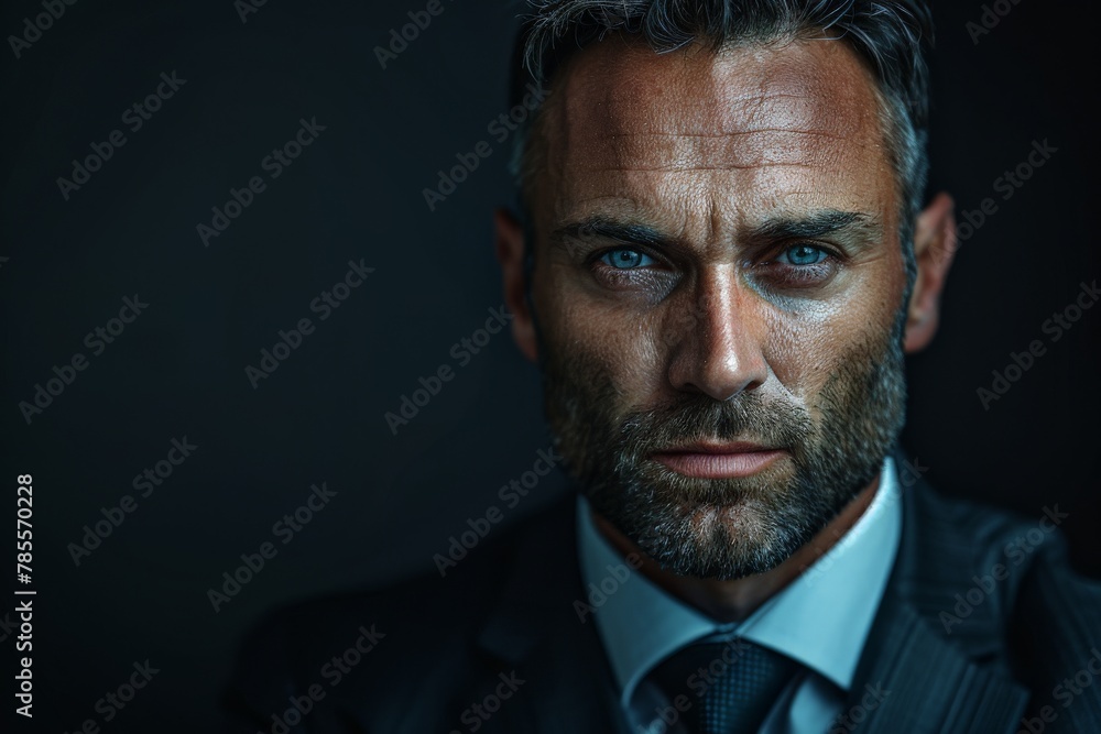 Man in suit and tie looking at camera