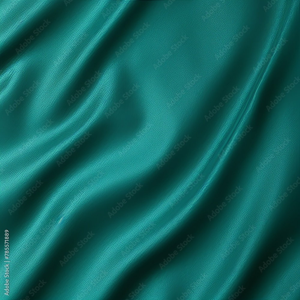 Teal background with subtle grain texture for elegant design, top view. Marokee velvet fabric backdrop with space for text or logo