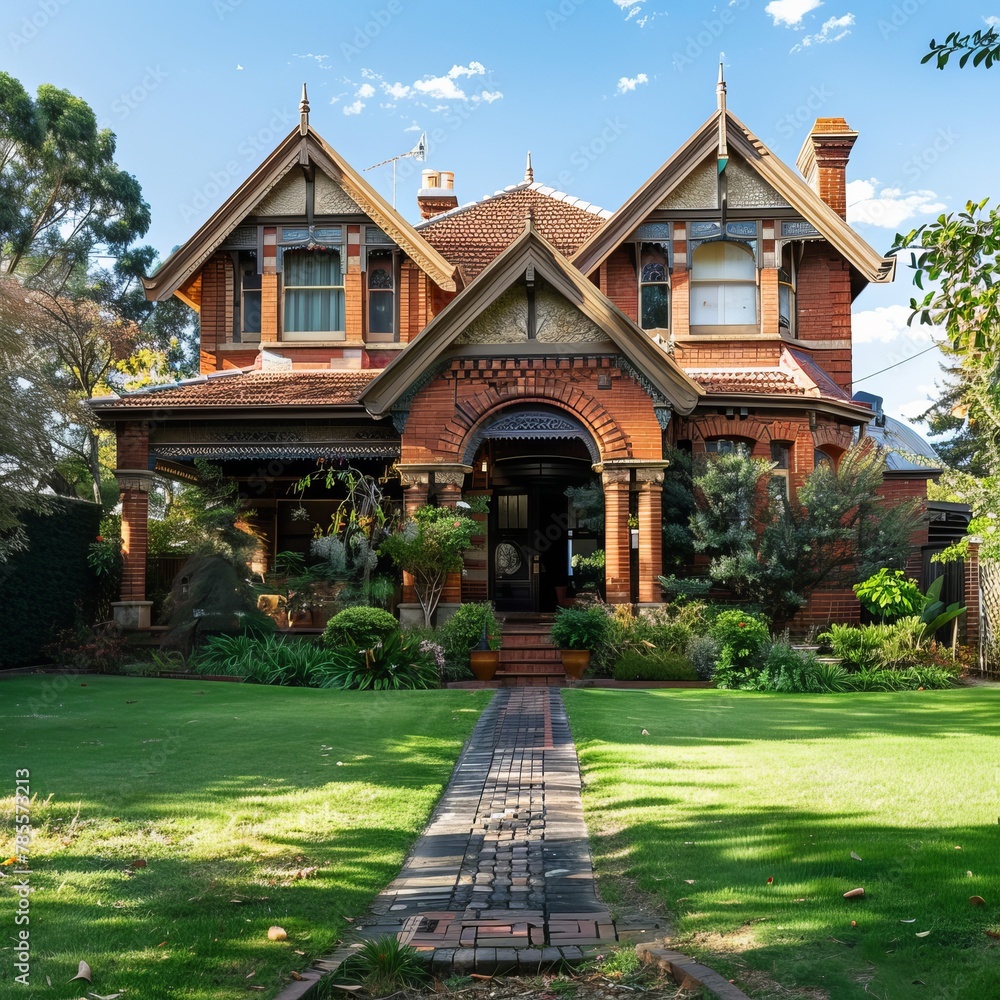 Vintage Appeal: Victorian Style Family Home with Lovely Front Yard Landscape