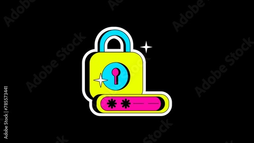 lock and key animated with Alpha Channel (transparent) (ID: 785573441)