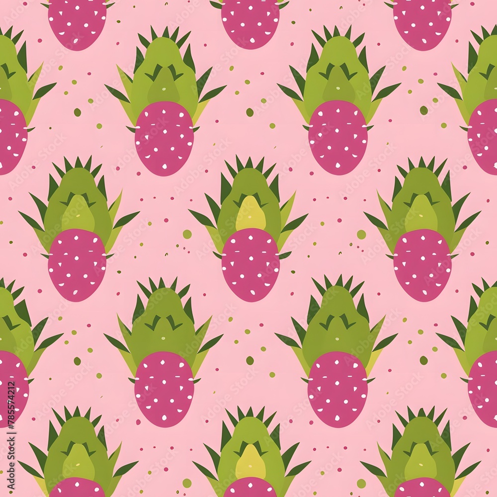 pink and green dragon fruit pattern on a pink background pink and green dragon fruit pattern on a pink background