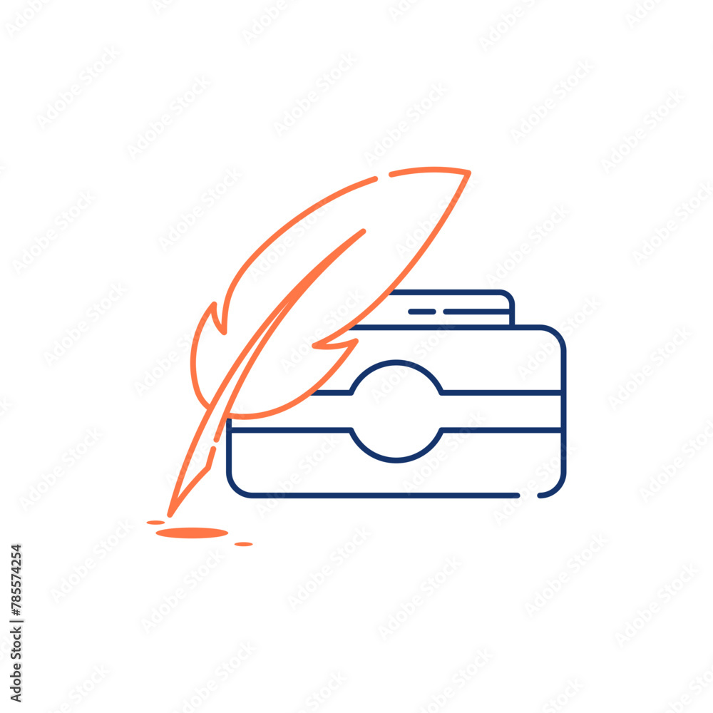 feather pen inkwell icon feather pen inkwell icon
