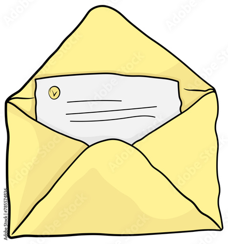 yellow envelope with letter without background
