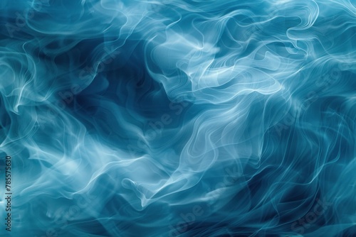 Unique calming blue abstract fluid art. Minimalist, evoking ocean waves.