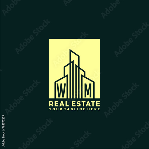 WM initials vector luxury real estate logo design photo