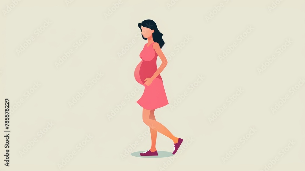 Stylized Illustration of Pregnant Woman Generative AI Stylized Illustration of Pregnant Woman Generative AI