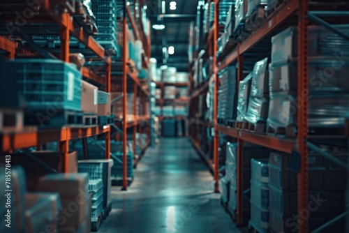 Workers expertly manage the flow of goods in a sprawling warehouse, showcasing teamwork and organization amidst towering shelves and bustling activity.