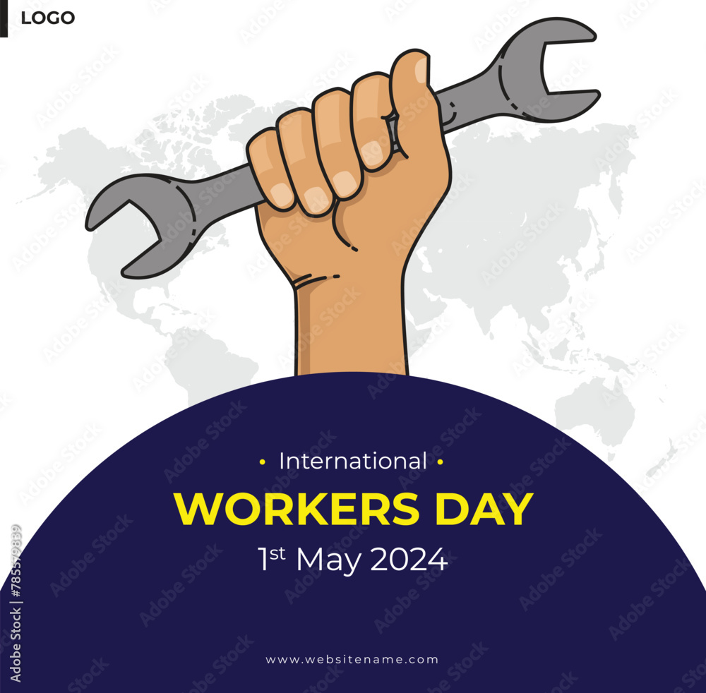 Fototapeta premium 1st May Labor Day Poster for Social Media Vector
