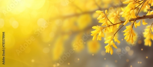 yellow spring flowers on sunlight background © Muhammad