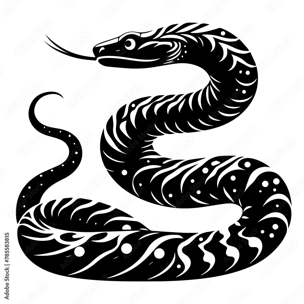 Snake Coil Style Fantasy Dark Silhouette Snake Coil Style Fantasy Dark Silhouette