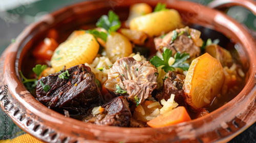Cozido à Portuguesa Traditional Portuguese Dish, A Boiled Meat and Vegetable photo