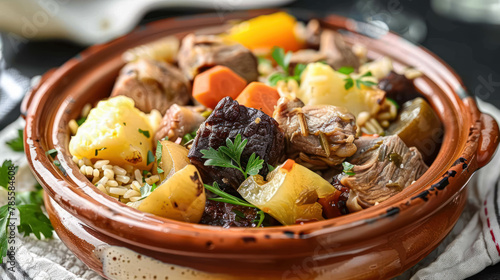 Cozido à Portuguesa Traditional Portuguese Dish, A Boiled Meat and Vegetable photo