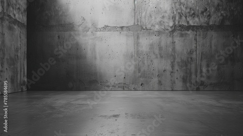 Minimalist Studio Room - An empty abstract cement wall in a minimalist studio room  ideal for contemporary product displays.