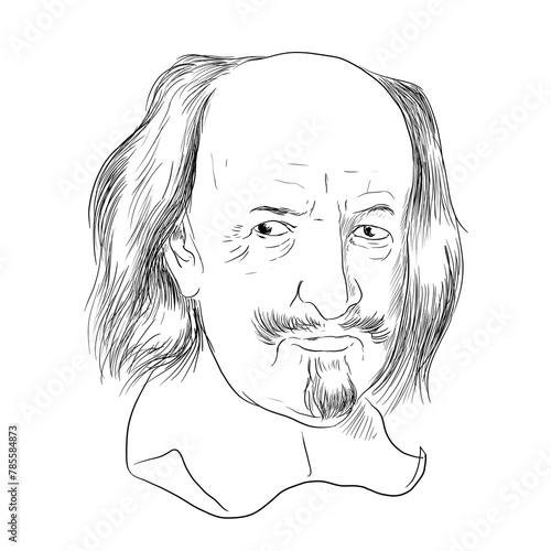 Obraz na plátně Realistic illustration of 
Thomas Hobbes