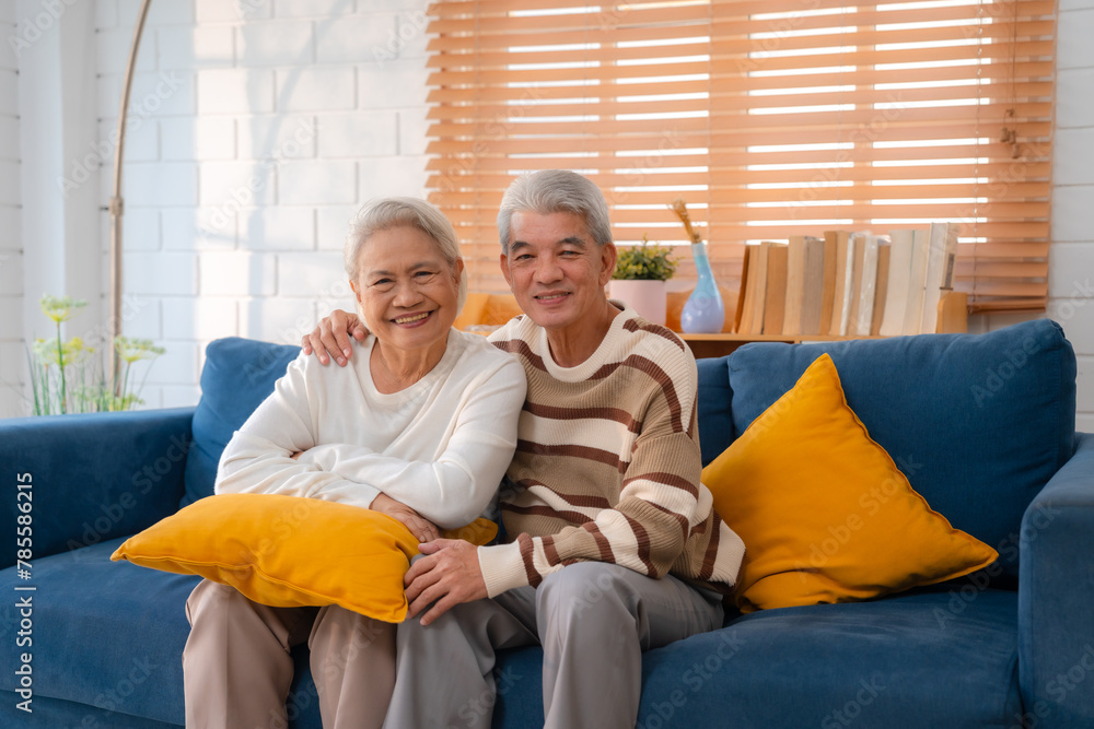 Elderly Romance in the 60s and 70s: Grandparents Sharing Laughter and Hugs on the Couch, Embracing the Joys of Retirement Together, A Heartwarming Indoor Scene of Mature Love and Relaxation Elderly Romance in the 60s and 70s: Grandparents Sharing Laughter and Hugs on the Couch, Embracing the Joys of Retirement Together, A Heartwarming Indoor Scene of Mature Love and Relaxation