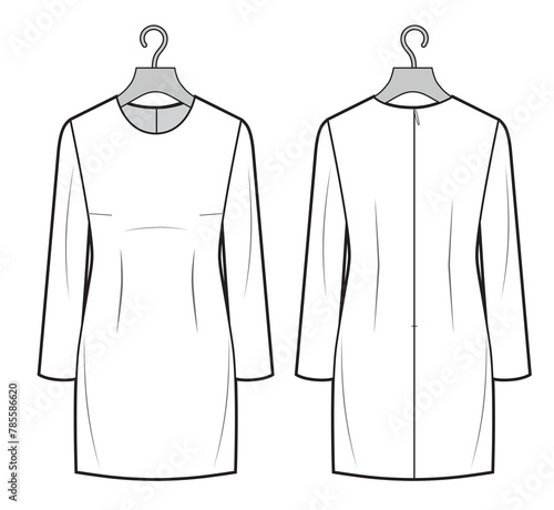 Vector illustration of an isolated classic dress on a hanger.