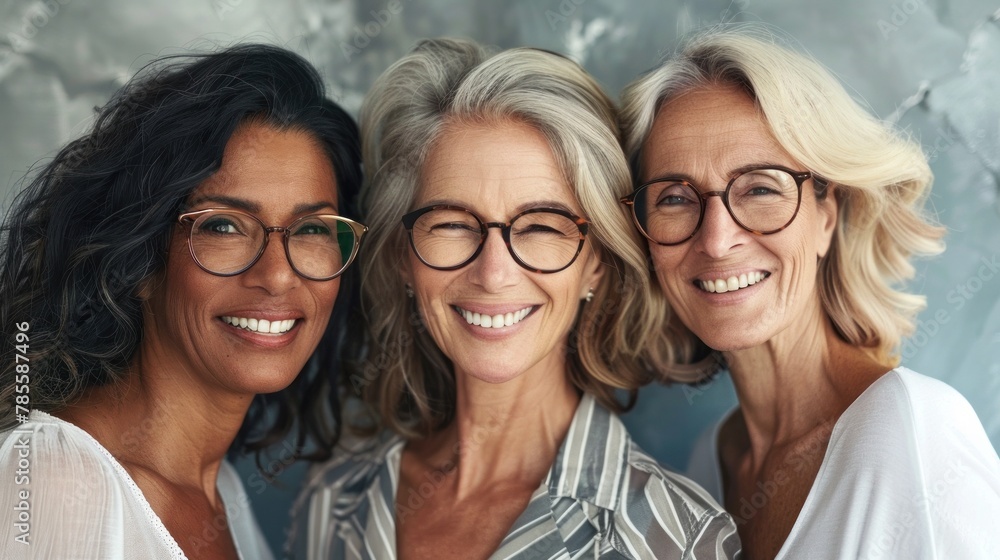 Elegant Woman in Glasses - Sophisticated portrait of a smiling woman exuding confidence and charm. Elegant Woman in Glasses - Sophisticated portrait of a smiling woman exuding confidence and charm.