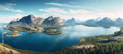 beautiful views from above, islands and blue lakes