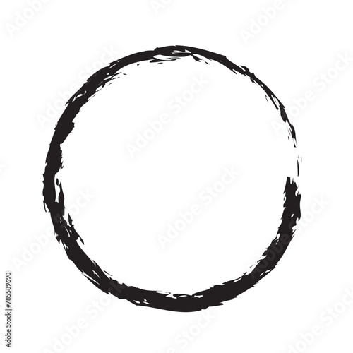 vector brush strokes circles of paint on white background. eps10