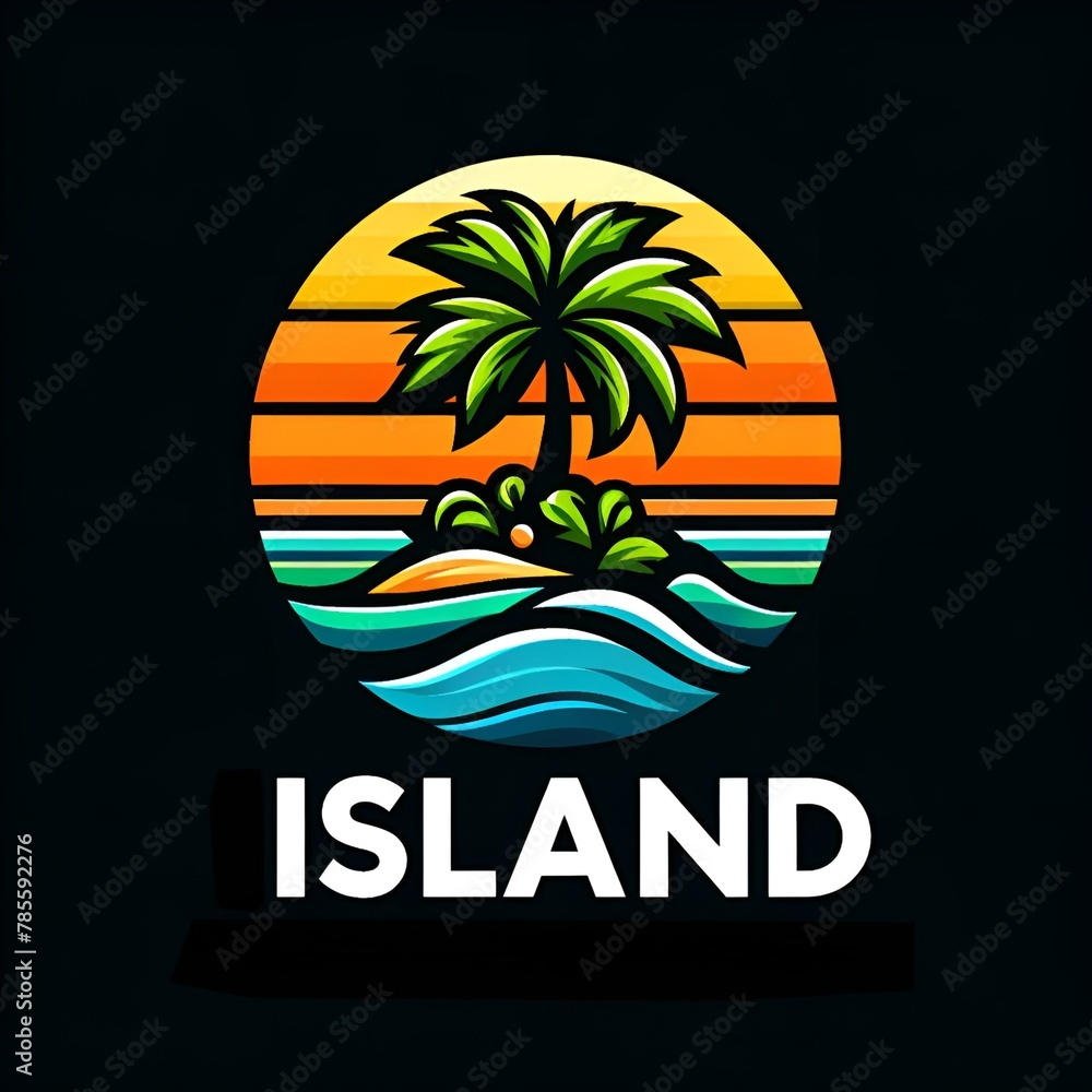Fototapeta premium tropical island with palms