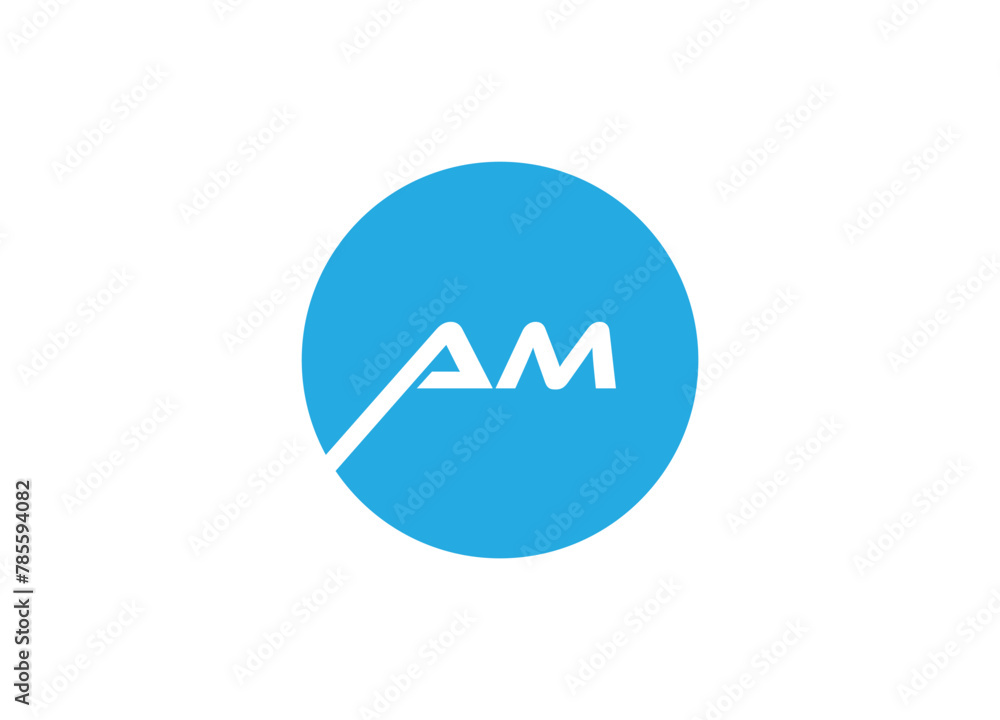 AM Initial Logo designs with circle background AM Initial Logo designs with circle background