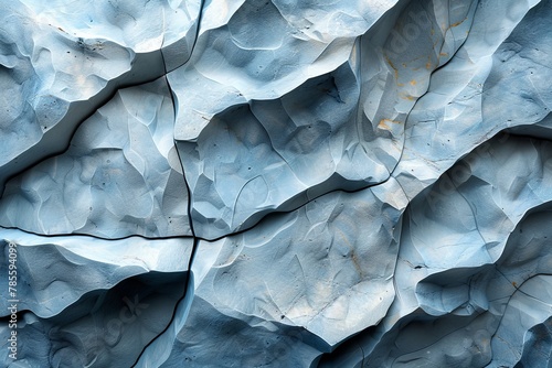 Wallpaper Mural Close-up of a blue stone surface with detailed cracks showing natural patterns and details Torontodigital.ca
