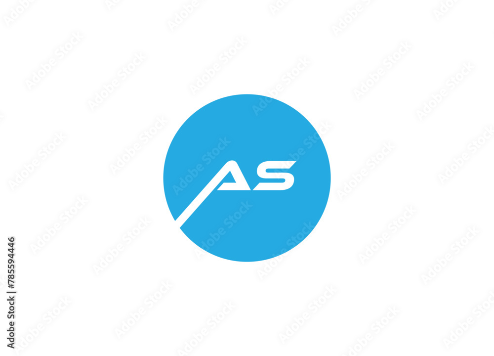 AS Initial Logo designs with circle background AS Initial Logo designs with circle background