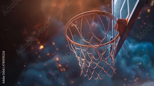 A basketball net is shown with a blurry background © Alina Tymofieieva