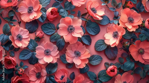 Delicate Floral Tile Pattern Generative AI © Alex
