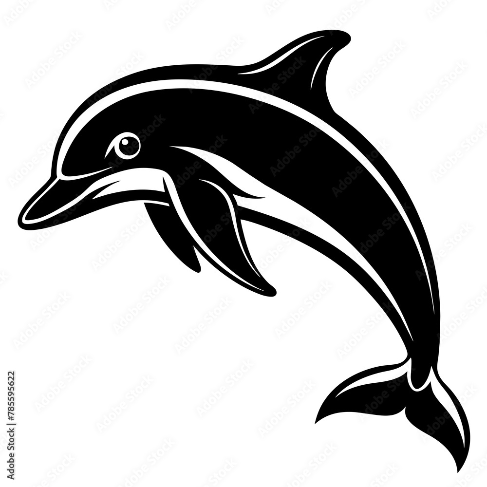 Fototapeta premium dolphin isolated on white background