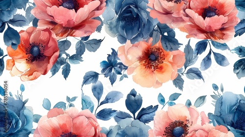 Delicate Floral Watercolor Painting Generative AI