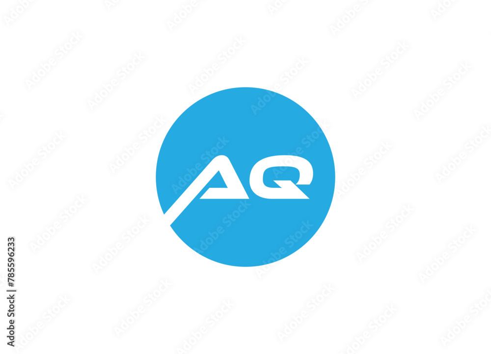 AQ Initial Logo designs with circle background AQ Initial Logo designs with circle background