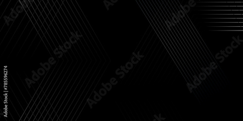 Vector thin tech abstract black and white background. modern diagonal futuristic gradient line element minimal creative design. black background and white line backdrop diagonal line texture with wall
