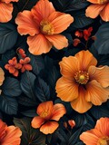 Vibrant Floral Seamless Background Generative AI