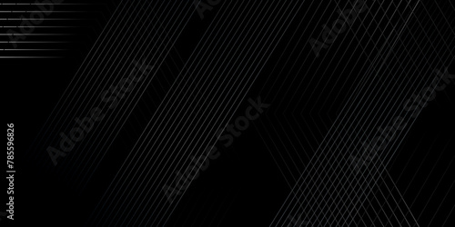 Vector thin tech abstract black and white background. modern diagonal futuristic gradient line element minimal creative design. black background and white line backdrop diagonal line texture with wall