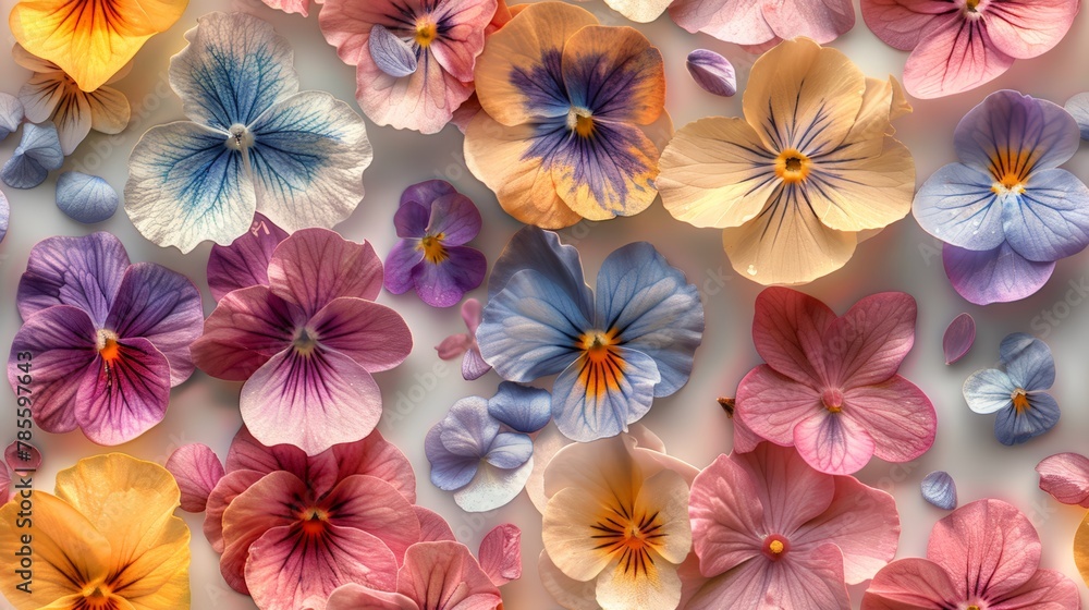 Vibrant Botanical Bouquet in Soft Pastel Tones Generative AI