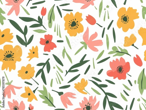 Charming Floral Pattern in Natural Style Generative AI