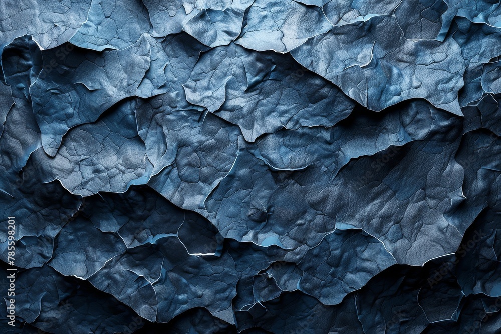 Close-up image emphasizing the rough, uneven texture of a blue stone surface resembling a rocky landscape Close-up image emphasizing the rough, uneven texture of a blue stone surface resembling a rocky landscape
