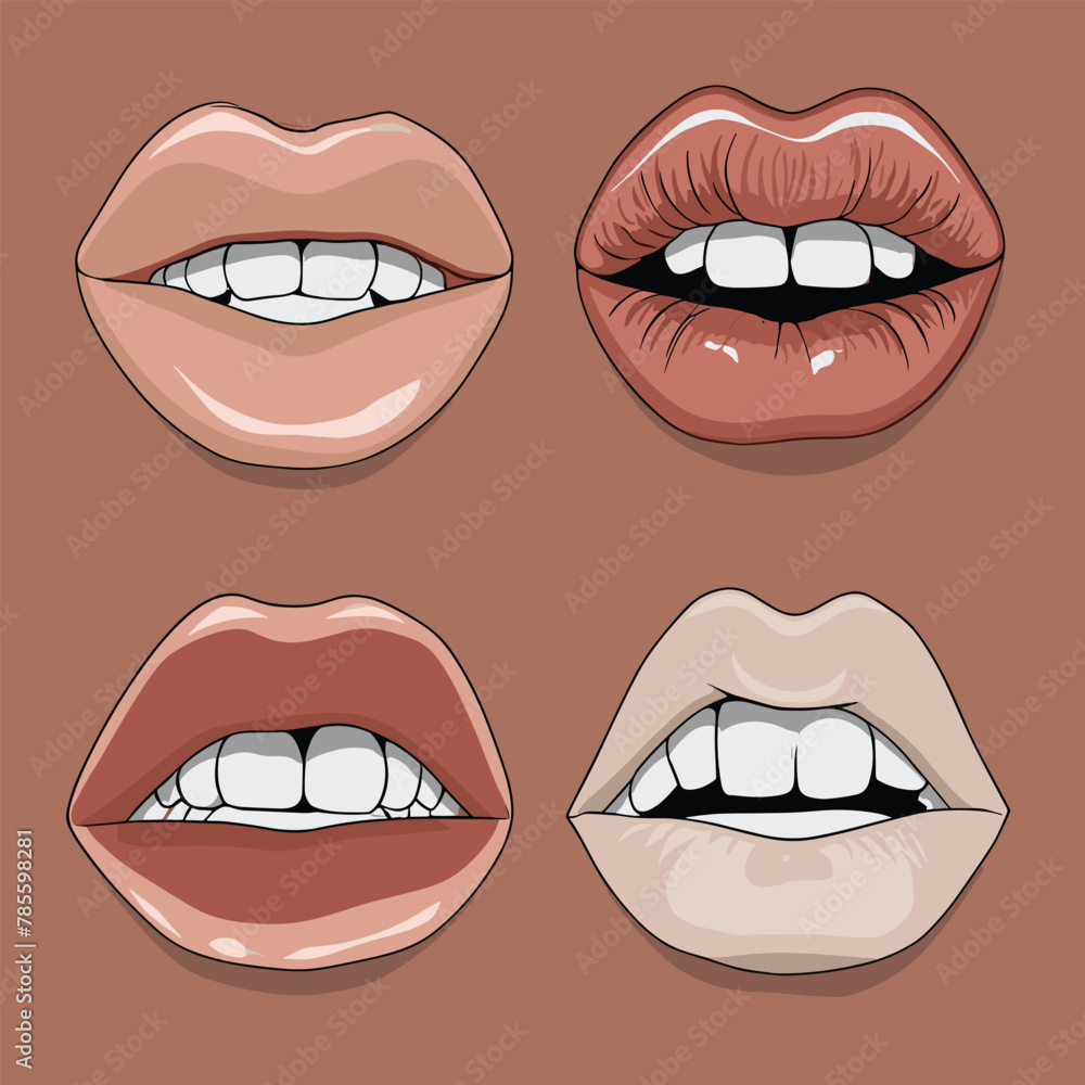 Obraz premium set of lips vector