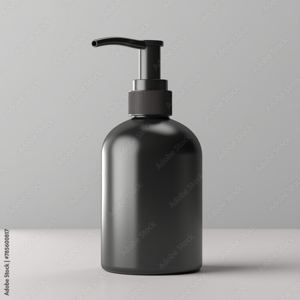 Black shiny shampoo bottle with pump mockup shampoo black bottle Black shiny shampoo bottle with pump mockup shampoo black bottle