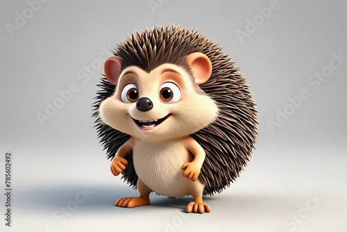 Cartoon hedgehog on a white background