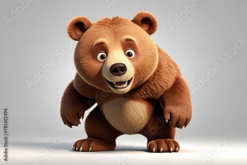 Cartoon bear on a white background photo