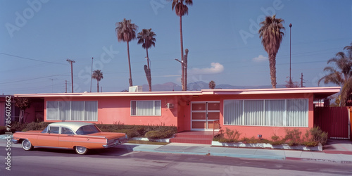 Retro motel in USA photo